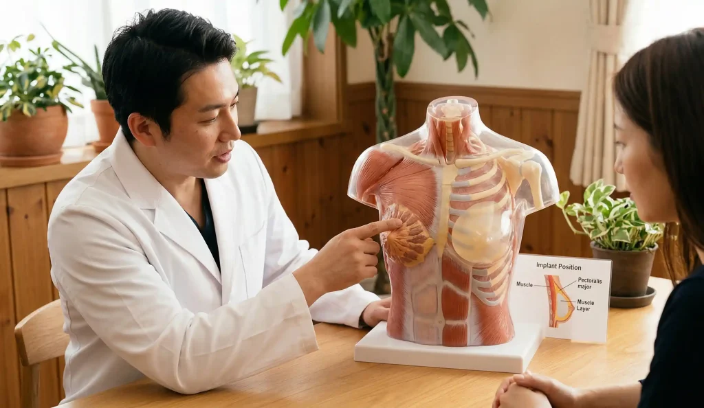 model 3d anatomie implant mamar