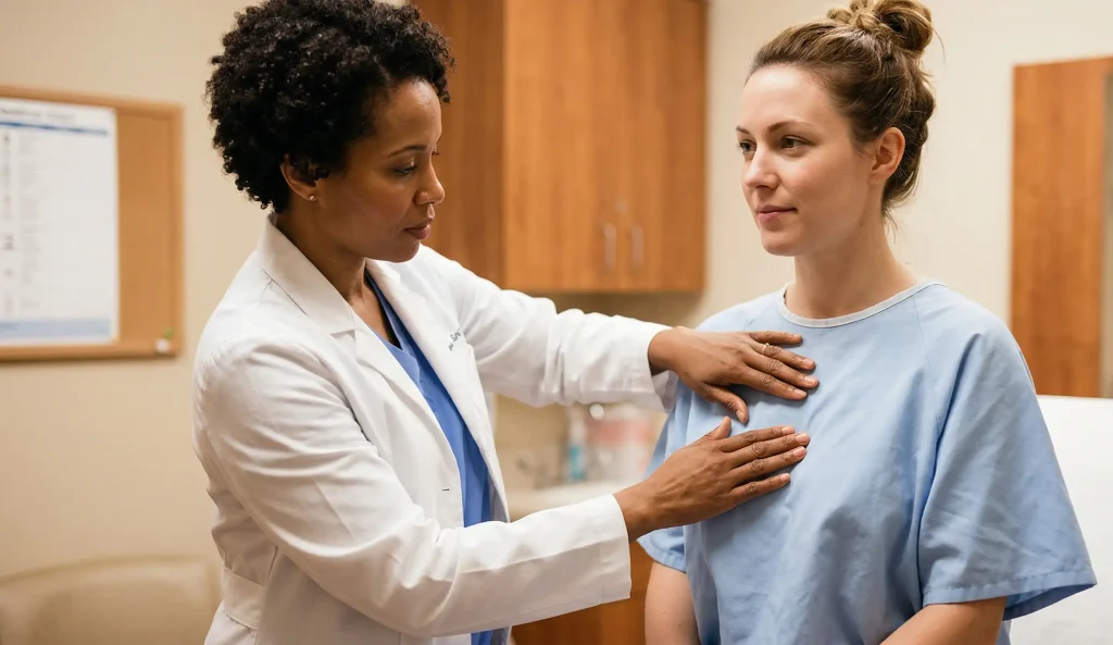 clinic examination breast implants