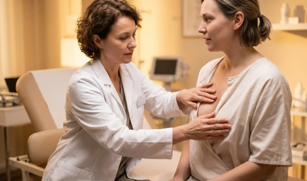 clinical examination breast implants doctor