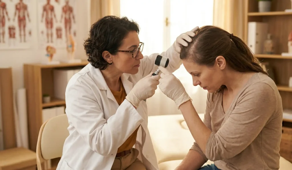 klinik saç derisi dermatoskop incelemesi
