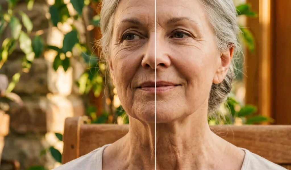 natural facelift before and after aging contours