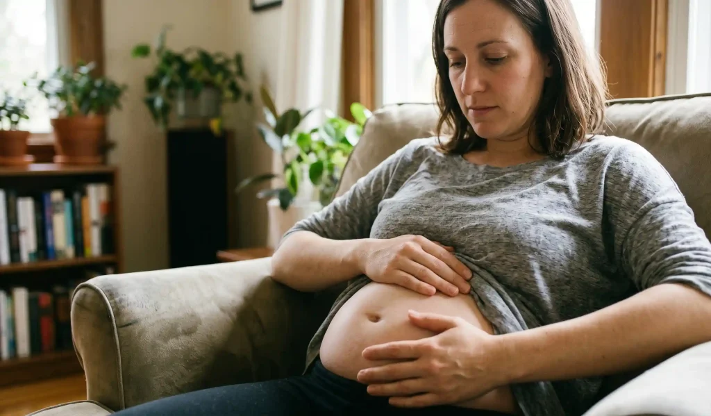 foto naturale dell'addome post-partum