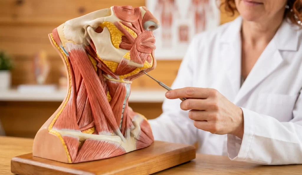 anatomischer Heilungsmodell nach Kinn-Liposuction