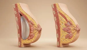 anatomical comparison breast implant and filler