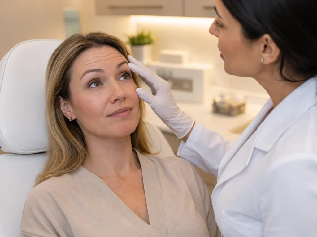 consultazione di esercizi facciali con botox
