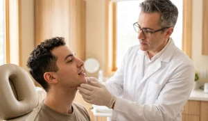 chin liposuction scar clinical exam