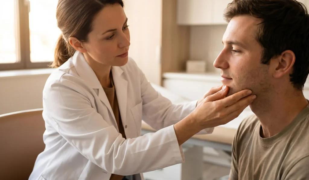clinical chin examination male female differences