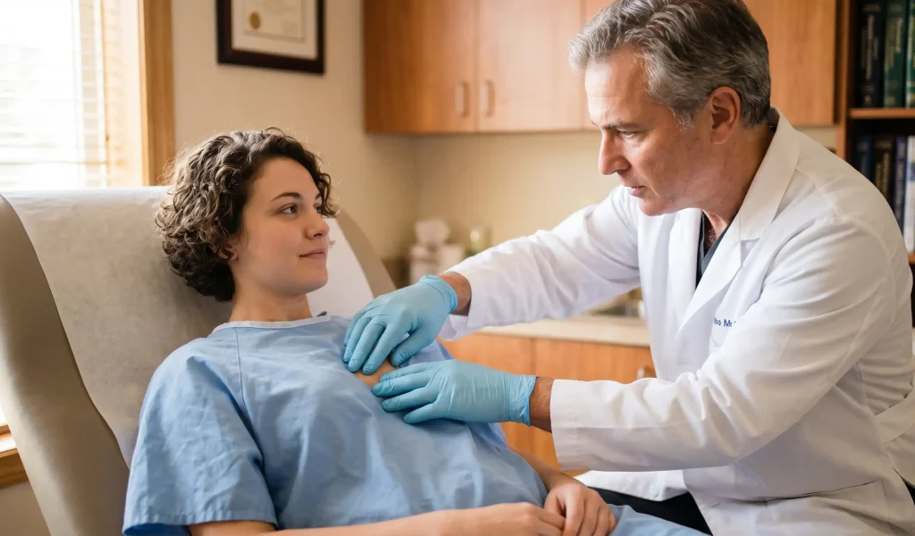 klinische Palpation eines Implantats