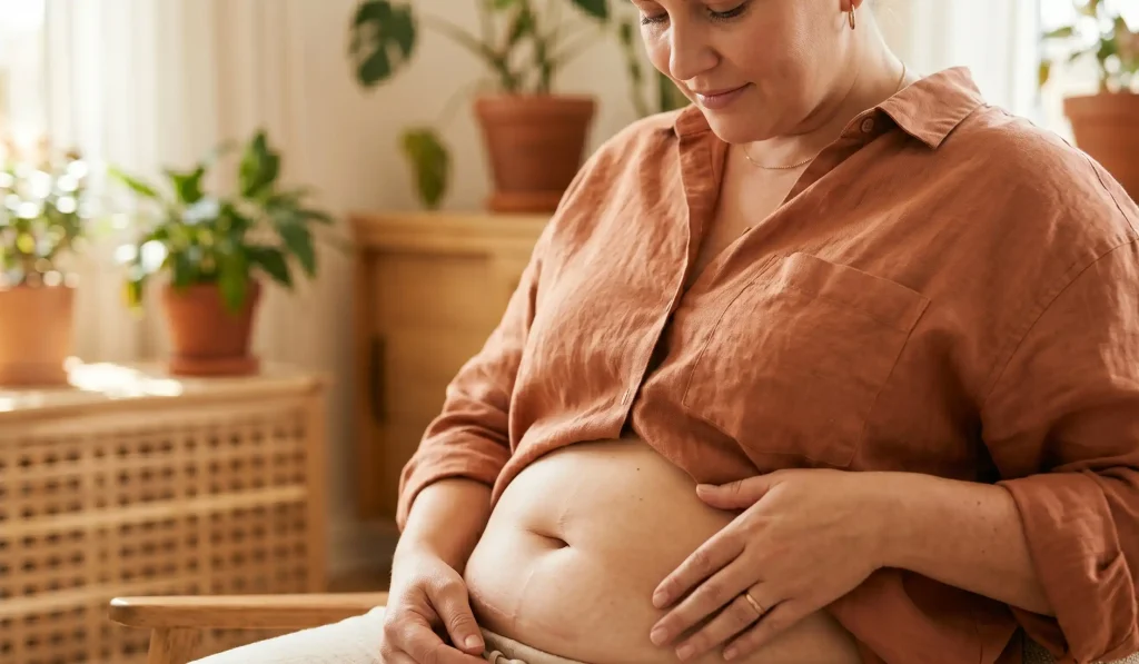 abdomen după chirurgie post-bariatrică lumină caldă