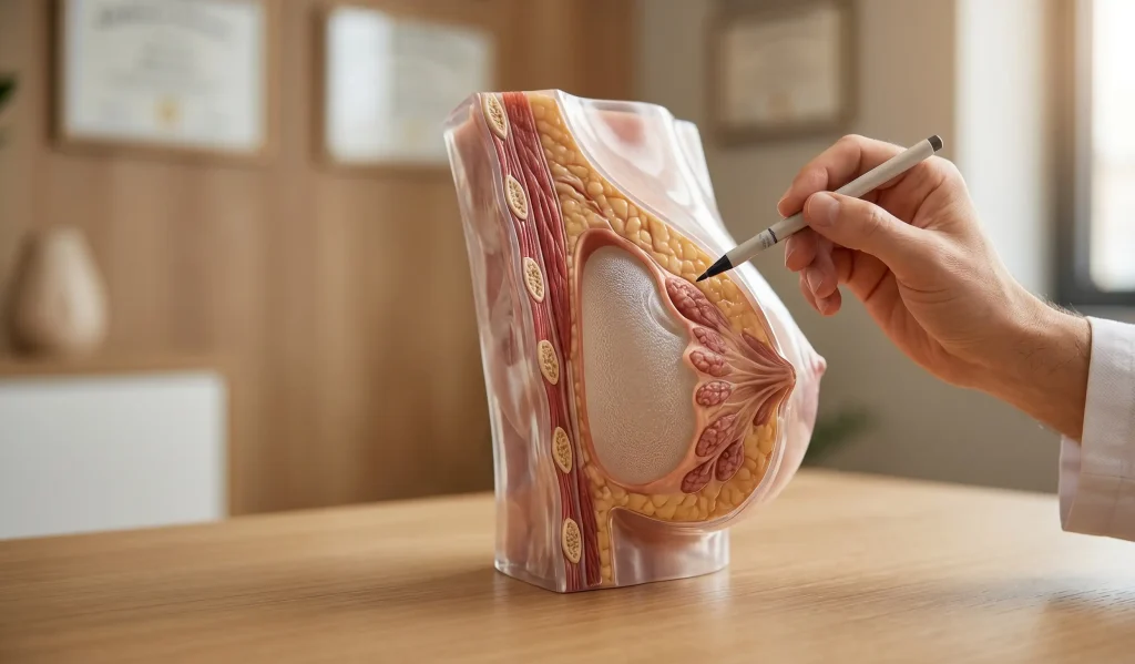 realistic 3d model of breast anatomy for revision