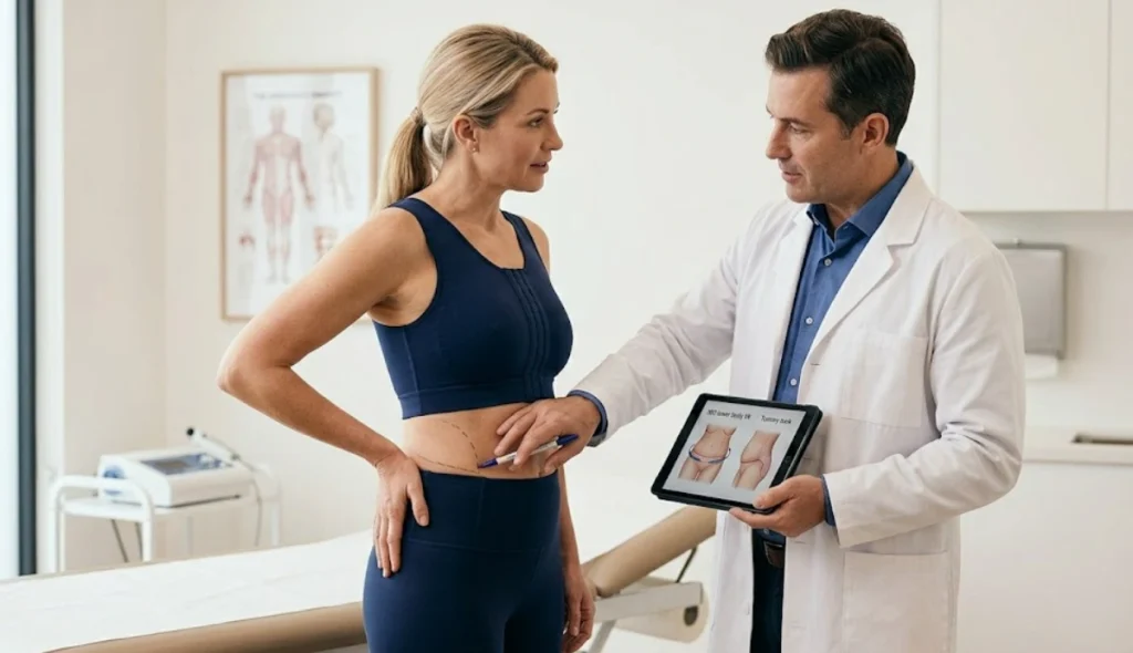 consultazione addominale, visita medica