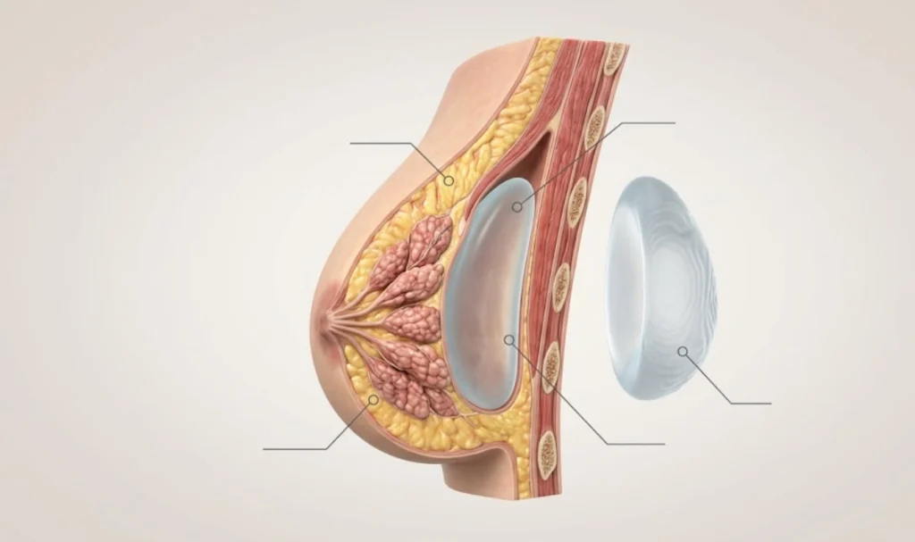 3d anatomical view silicone implant pocket