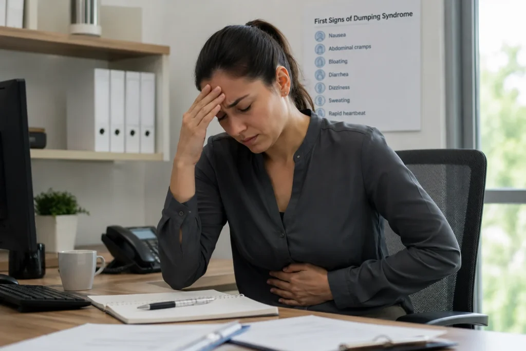 first signs of dumping syndrome