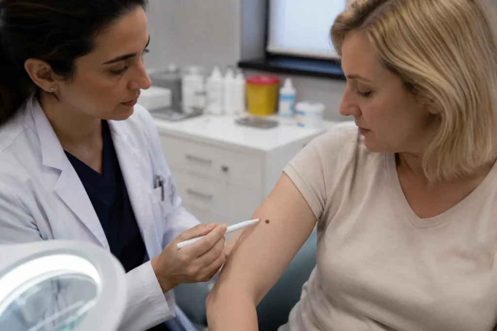 mole removal consultation arm lesion