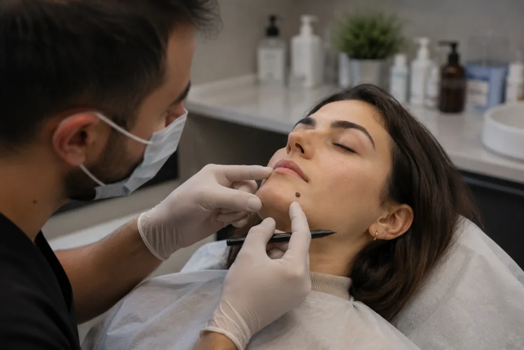 mole removal face assessment consultation