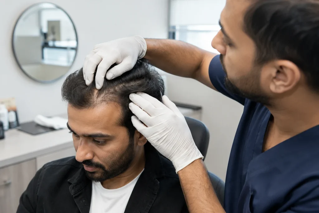 hair transplant patient hair consultation