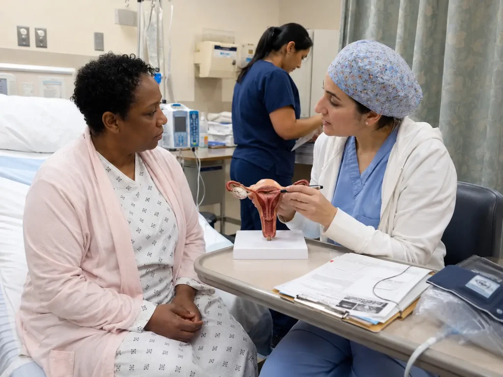 hysterectomy procedure day patient counseling