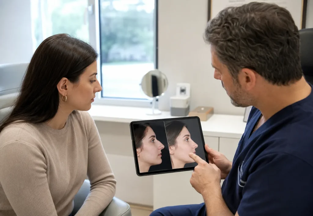 rinoplastie înainte și după consultația pentru nas