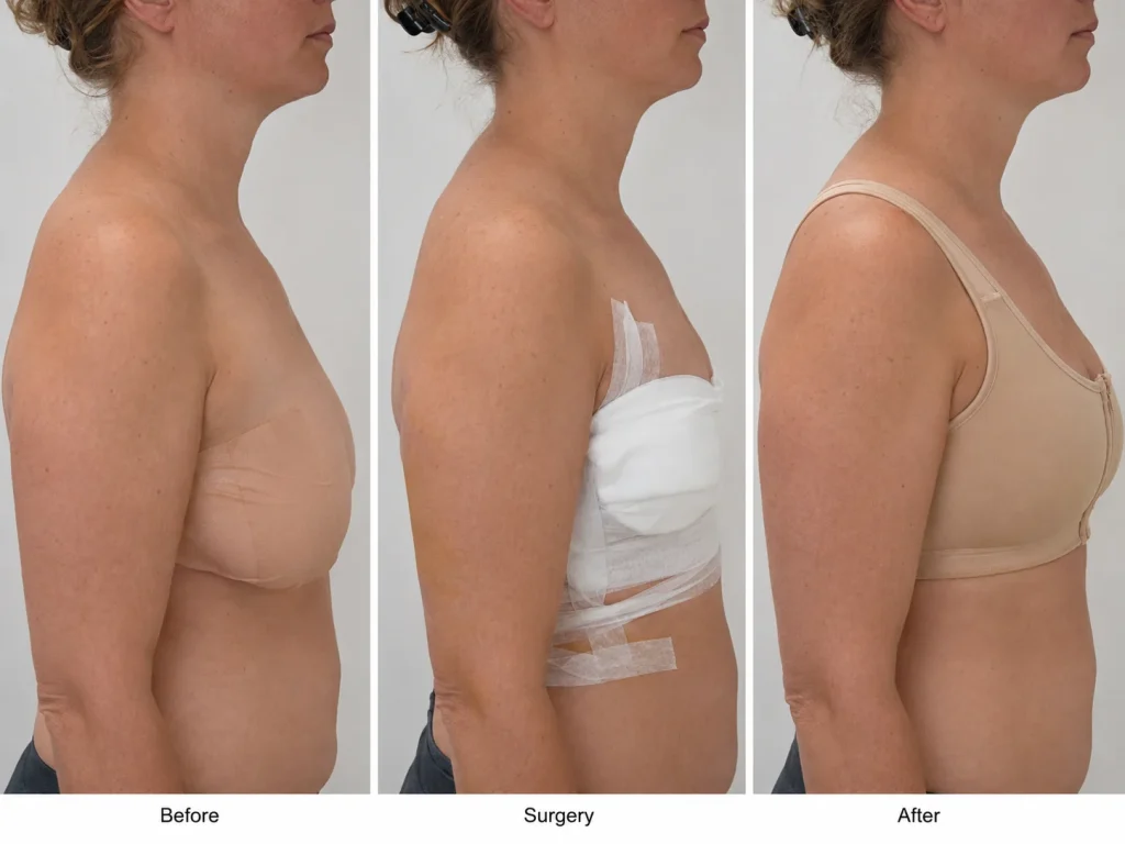 breast lift before surgery after comparison