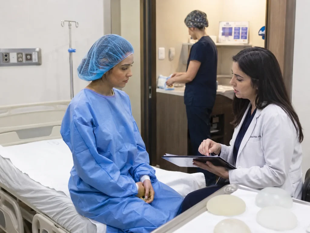 breast implant surgery pre op consultation