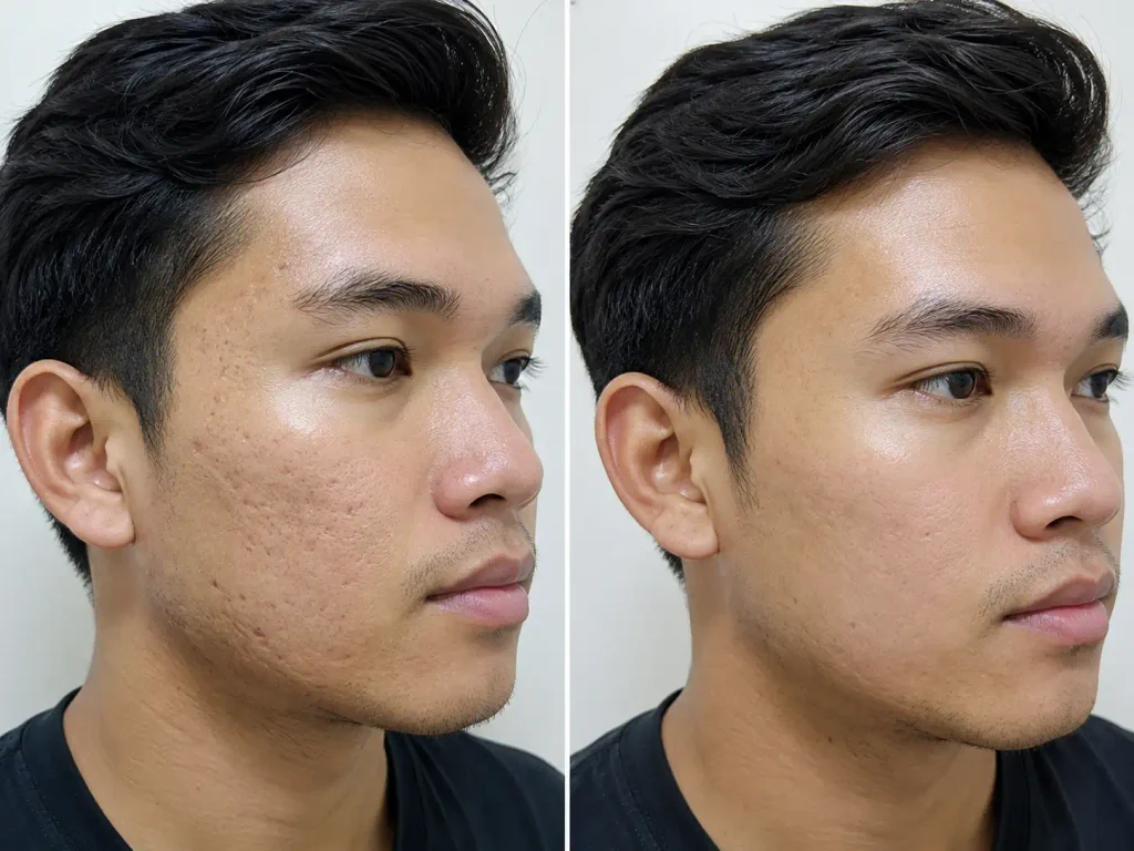 most effective fix for deep acne scars before and after photos