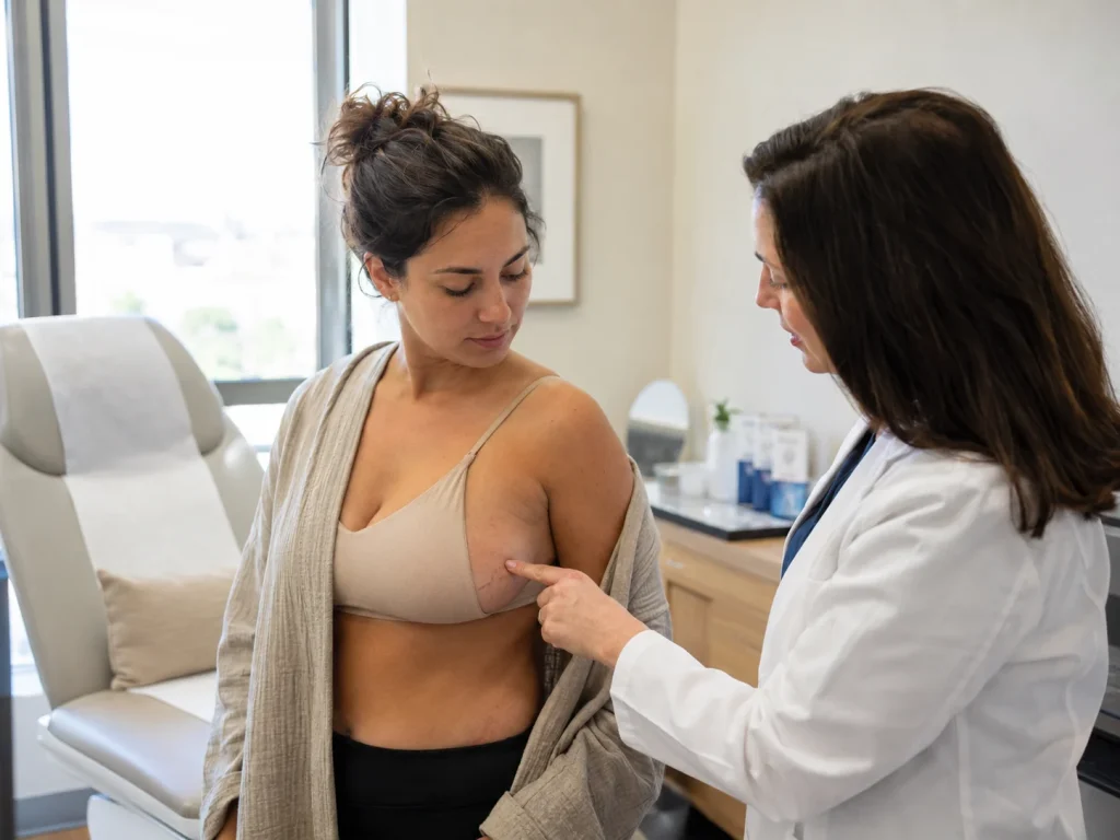 stretch marks after breast augmentation consultation